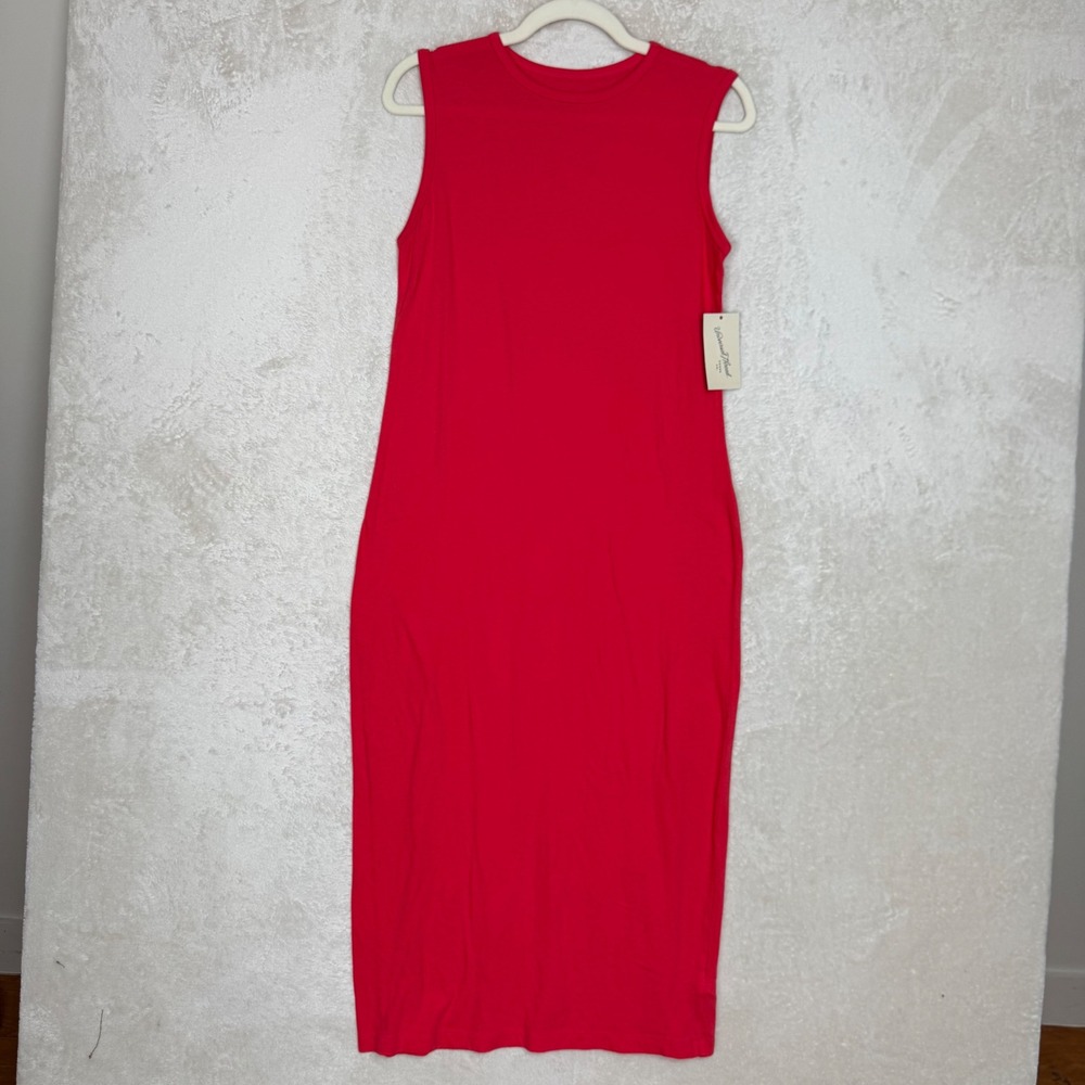 Universal Thread Womens Red Sleeveless Cotton Midi Column Dress XS NWT